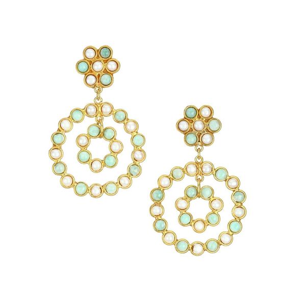 Sylvia Toledano
Flower Candies 22K Goldplated & Multi-Stone Clip-On Drop Earring - Picture 1 of 5